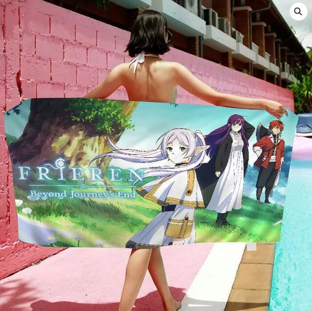 Frieren T-Shirt 01 Frieren Beach Towels Frieren Cosplay