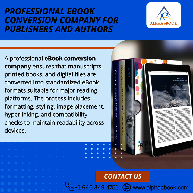 Professional eBook Conversion Company for Publishe eBook Conversion Company