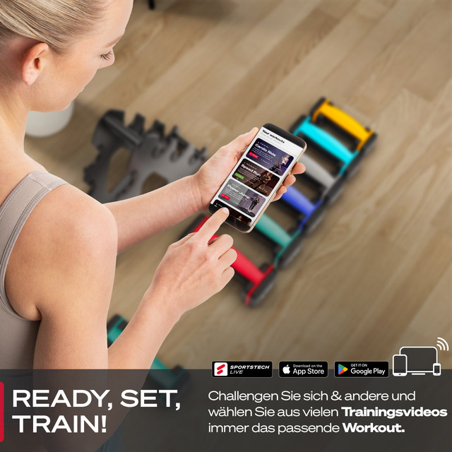 Sportstech AH100 AH100 – Appareil de vibration 4D puissant avec LED intelligente et écran tactile LCD