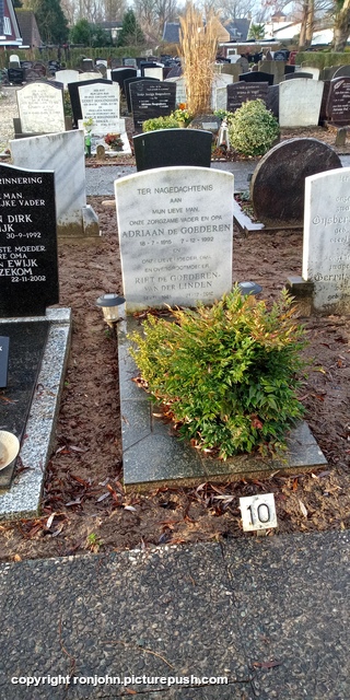 John bij het graf 31-12-25 3 R.I.P. Father 1915-1992 & Mother 1921-2012