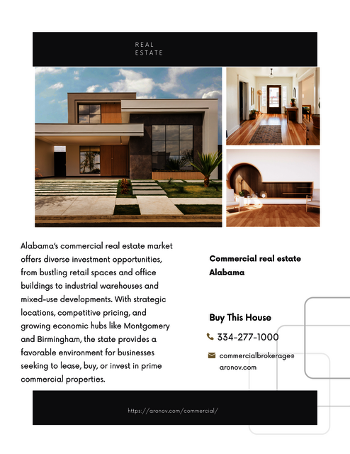 White and Black Modern Real Estate Flyer Commercial Property Brokerage and Investment Advisory