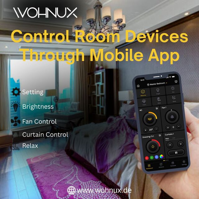 Control Room Devices Through Mobile App - wohnux Smart Home Automation
