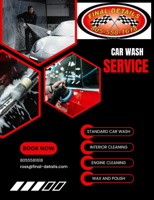 Black and Red Modern Car Wash Service Flyer Picture Box