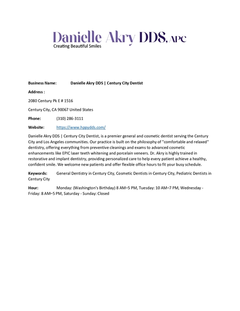 Danielle Akry DDS I Century City Dentist Danielle Akry DDS | Century City Dentist