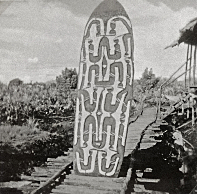 20217 Serie BV-2564 Tjitak schild Asmat 1954 etnografica