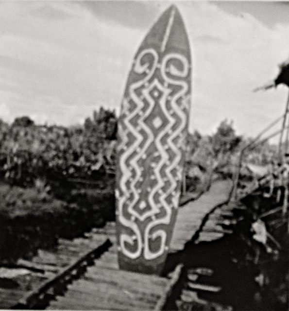 20217 Serie BV-2569 Tjitak schild Asmat 1954 etnografica