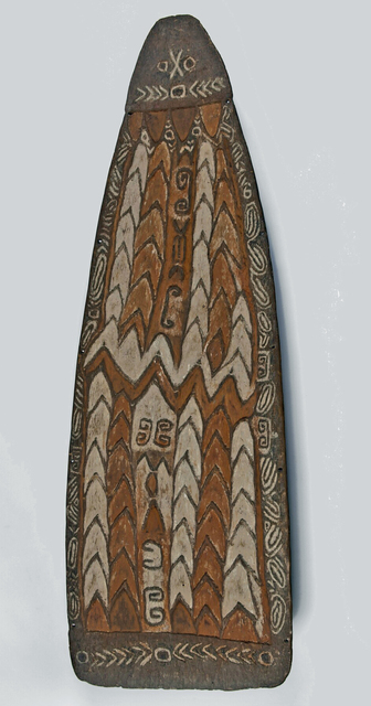 WM-20890 Asmat schild voor 1910 Unir rivier b etnografica