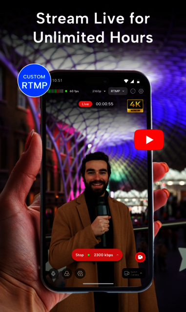 Advanced audio monitoring and bitrate control via  streamycam