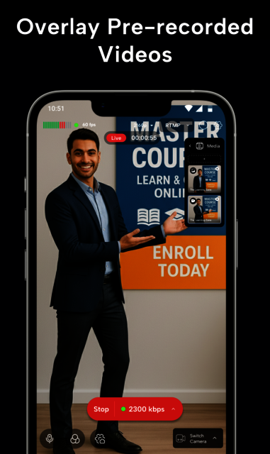 Feature-rich StreamyCam mobile tool for 4K marketi streamycam