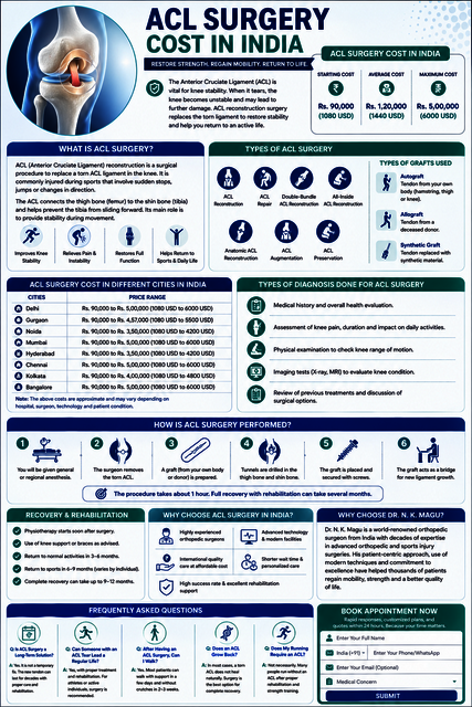 ACL Surgery Cost in India Infographic Picture Box