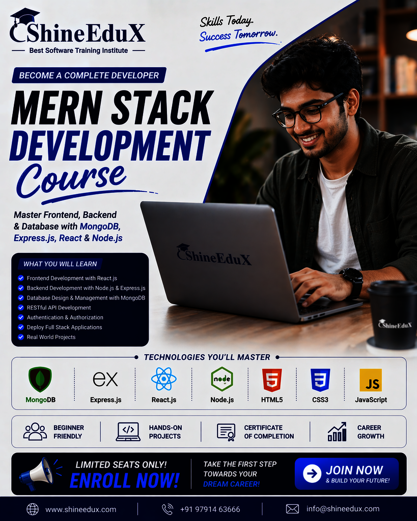 Mern Stack Development Course poster ShineEdux