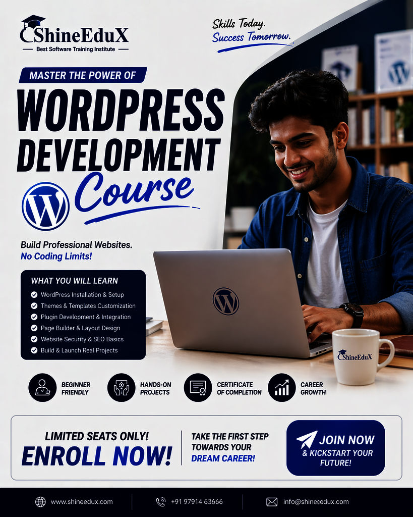 WordPress Development Course Poster ShineEdux