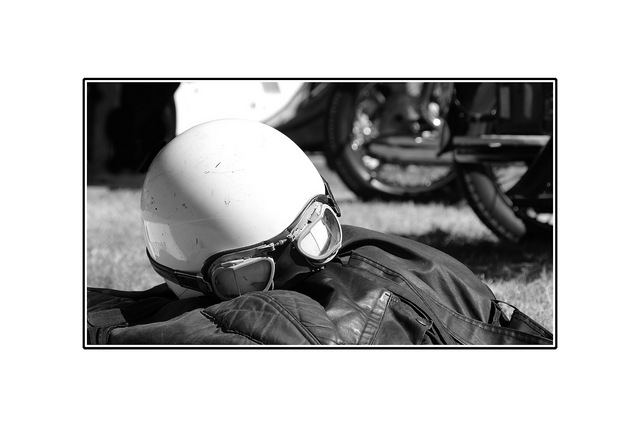 moto bike helm Black & White and Sepia