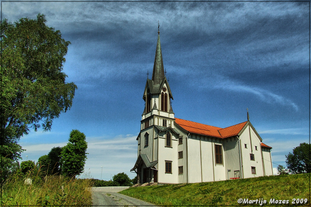 Kerk in Noorwegen HDR Foto's