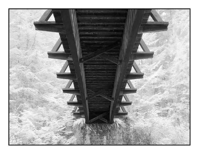 LittleQualicumFalls Bridge Infrared photography