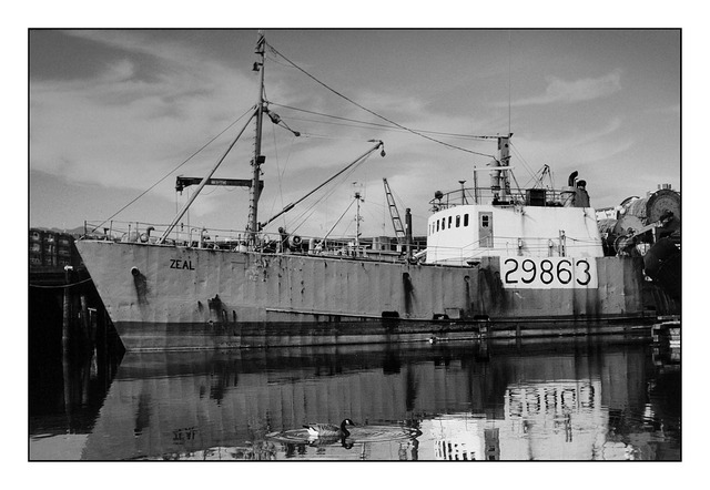 Vancouver fish boat Black & White and Sepia