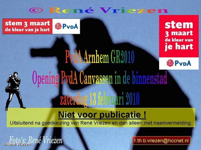  René Vriezen 2010-02-13 #0000 PvdA Armhem Canvassen Binnenstad Arnhem zaterdag 13 februari 2010