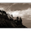 goose spit with clouds - Black & White and Sepia