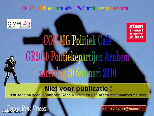  René Vriezen 2010-02-20 #0000 COC-MG Politiek Café GR2010 zaterdag 20 februari 2010