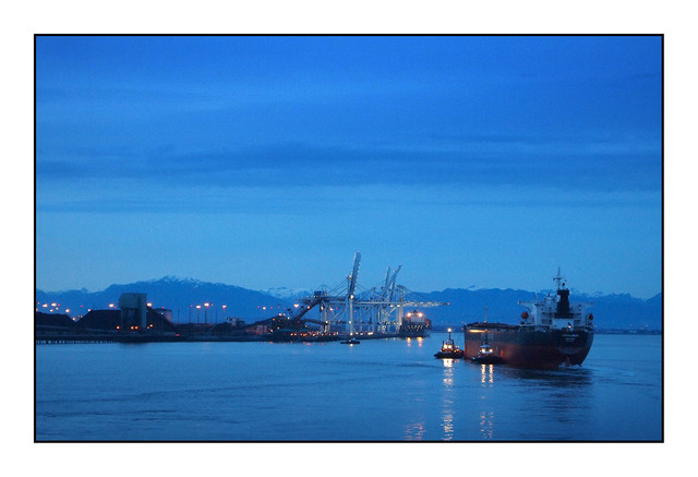 Port in Twilight British Columbia Canada