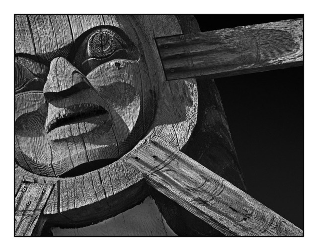 Totem close up Black & White and Sepia