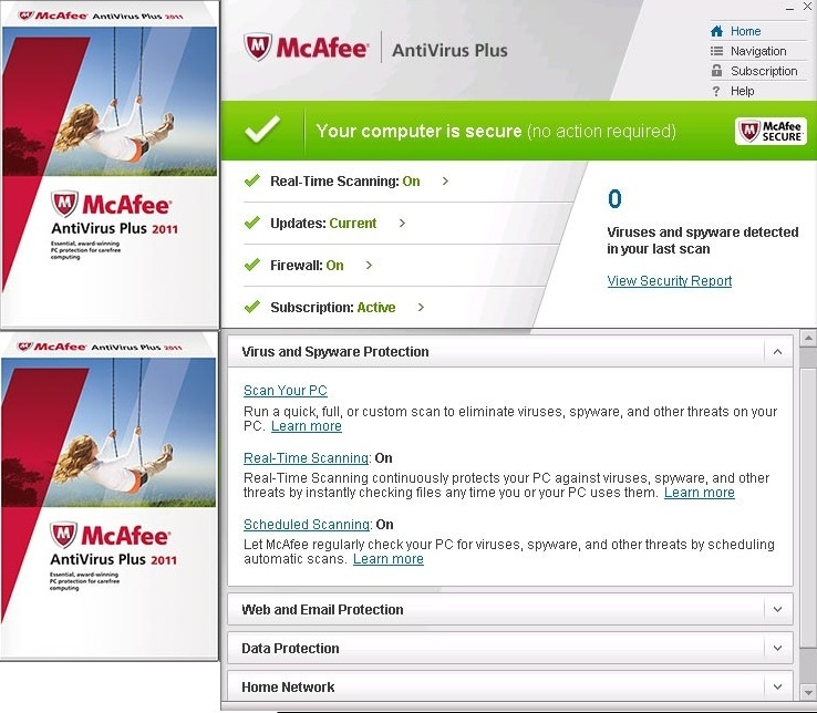 McAfee AntiVirus Protection 2011 - 