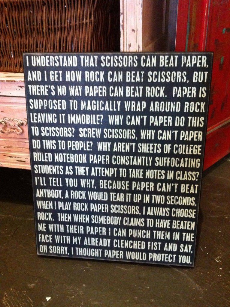 paper vs rock - 