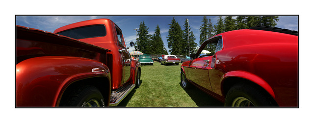 mustang and f100 pano Panorama Images