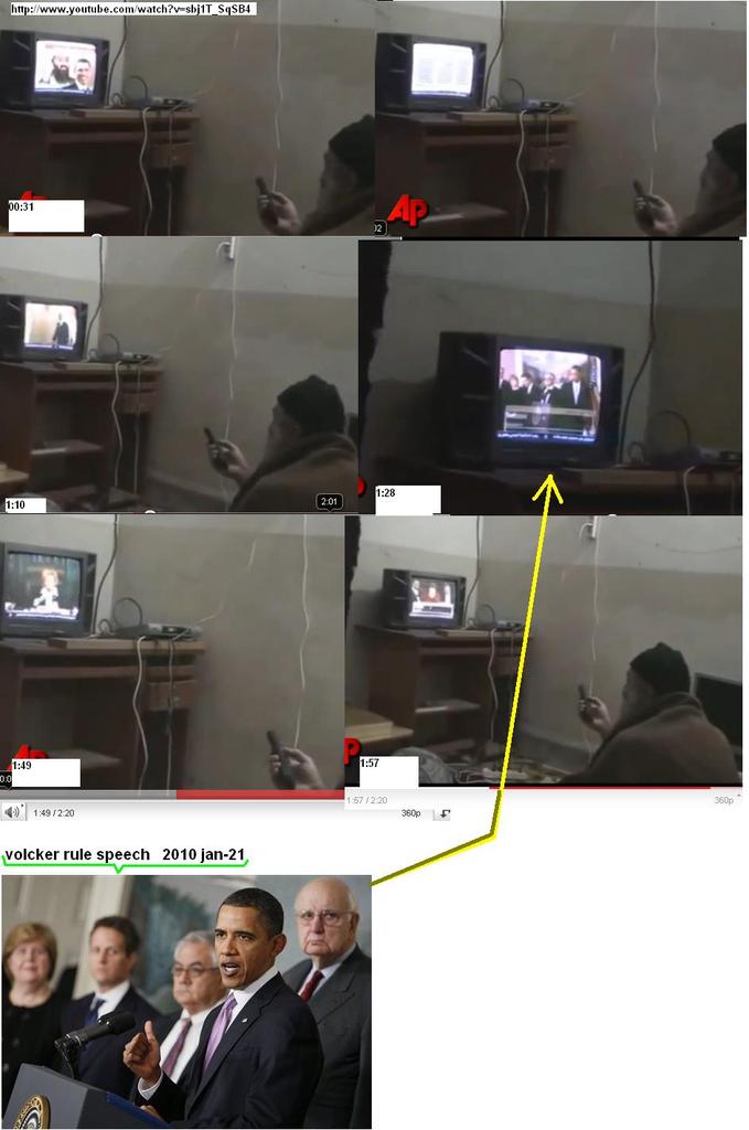 Osama watching Volcken Rule Speech - 