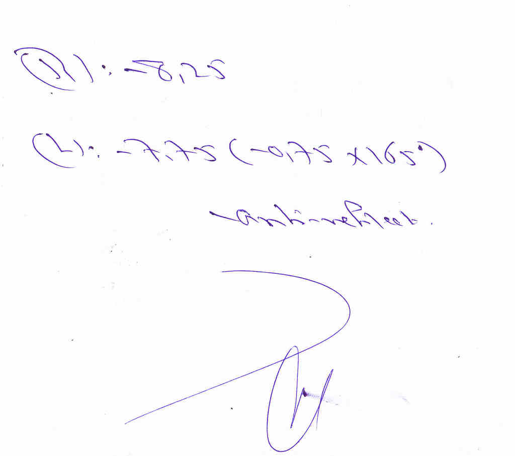 eye prescriiption  - 