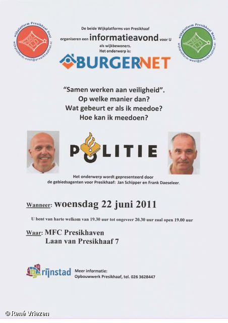 René Vriezen 2011-06-22 #0000-1 WijkPlatForm Presikhaaf oost-west Informatieavond BurgerNet woensdag 22 juni 2011