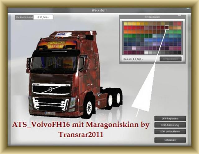 gts ats VolvoFH16 8x2 Maragoniskinn by Transrar201  ETS & GTS
