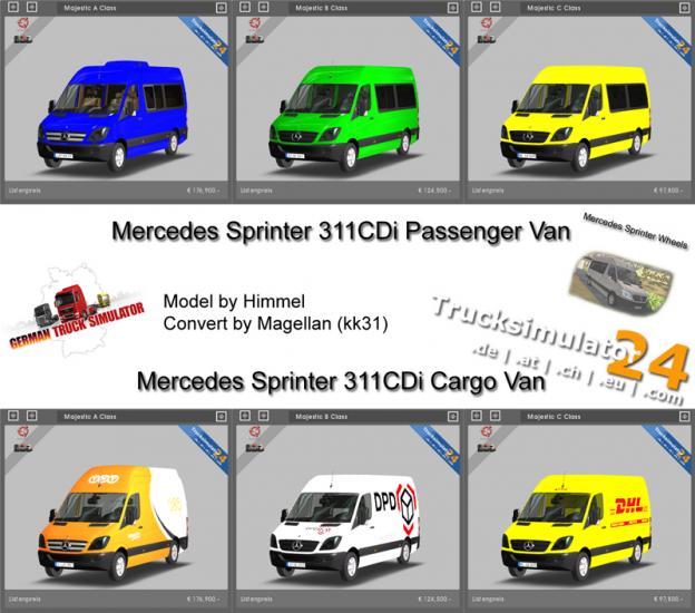 gts Mercedes Sprinter 311CDi Passenger Van  ETS & GTS