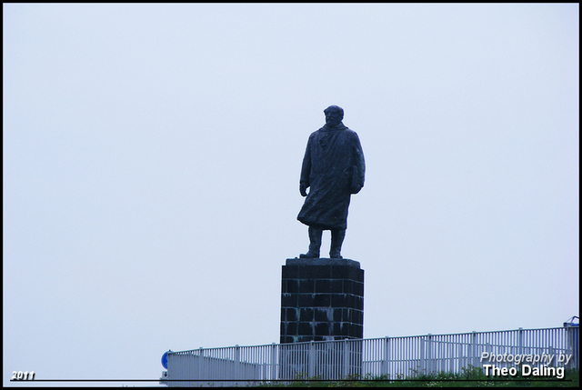 Lely standbeeld Afsluitdijk Dagje Texel 21-8-2011