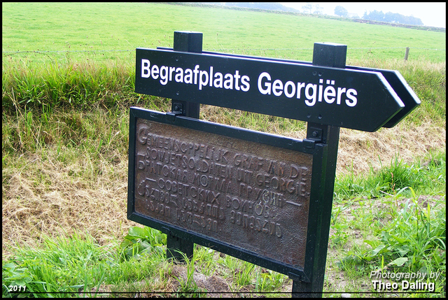 Verwijsbord begraafplaats Georgiers Texel Dagje Texel 21-8-2011