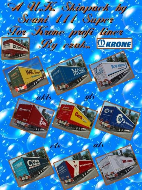 UK skin pack by scani 111 super for CZAK's Krone P GTS TRAILERS