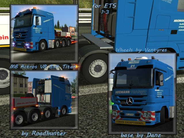 ets Mercedes Actros 4160 MPIII Titan 8x4 by Roadhu ETS TRUCK'S