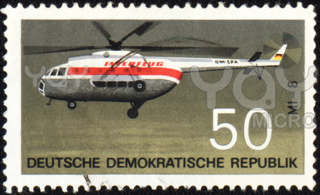 flying-helicopter-mi-8-on-post-stamp-937230 - 