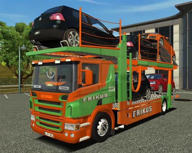 ets SCANIA P420  Frikus Autotransport + Tandem ver ETS COMBO'S