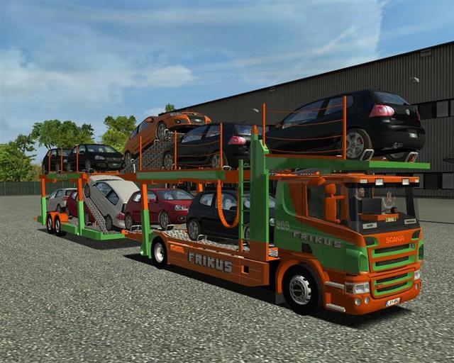 ets SCANIA P420  Frikus Autotransport + Tandem ver ETS COMBO'S