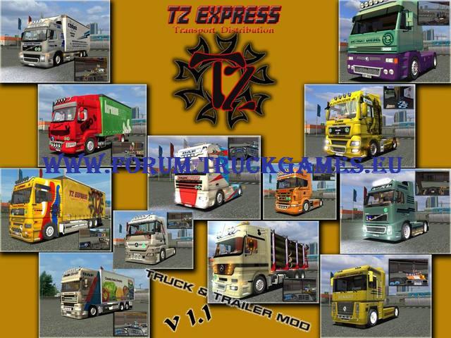 ets Truck en Trailer mod TZ Express v1.1 ETS COMBO'S