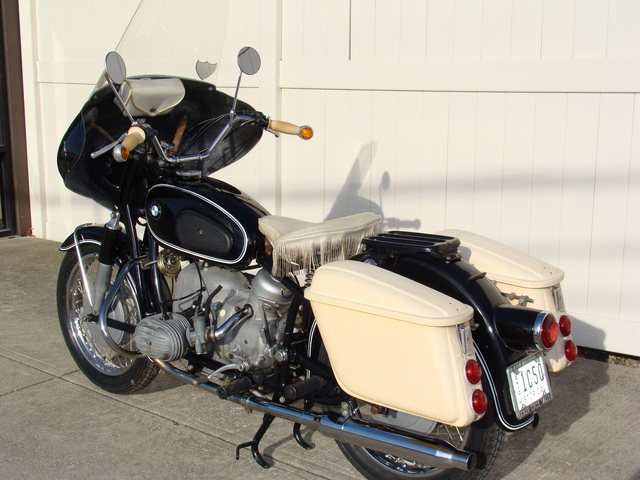 644760 '69 R75-2 Black-White 003 SOLD.....#644760 '69 BMW R50/2 Black & White. Fairing, Bags, Solo Seat. 13,900 Miles VGC