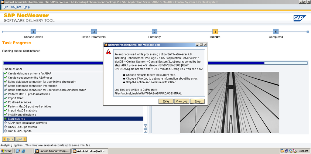 sap error - 