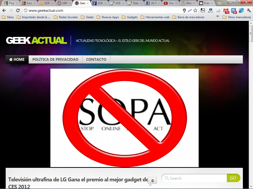 GeekActual No a la ley SOPA - 