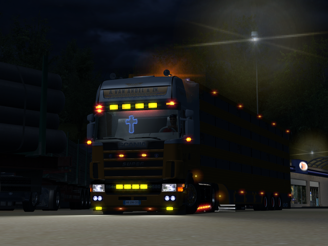 gts Scania 164L + Trailer A van Andel & Zn Harding GTS COMBO'S