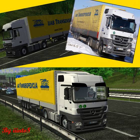 ets Mercedes Actros mp3 + Schmitz trailer Transeks ETS COMBO'S