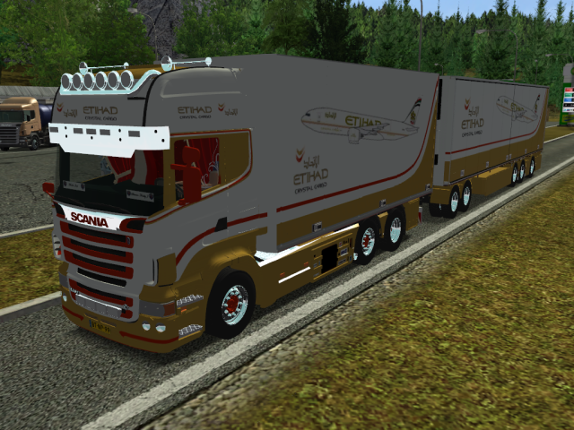 ets Etihad Scania R620 + Dolly Trailer by Freddy J ETS COMBO'S