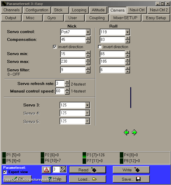 Camera 2 Mikrokopter settings