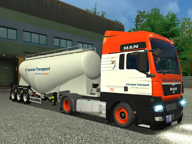 ets Man TGS + Cement trailer Universal Transporte  ETS COMBO'S