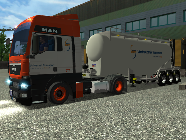 ets Man TGS + Cement trailer Universal Transporte  ETS COMBO'S